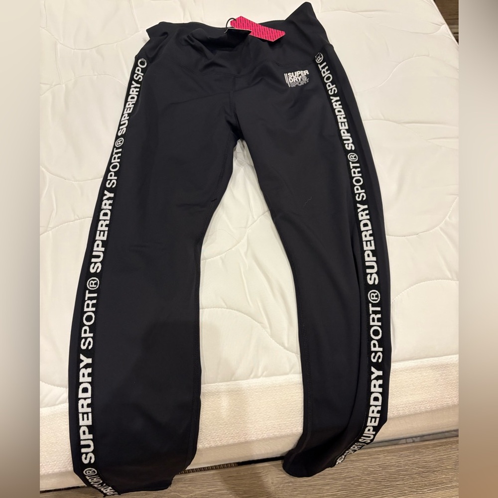 NWTO Superdry Black Leggings, Size Large/10